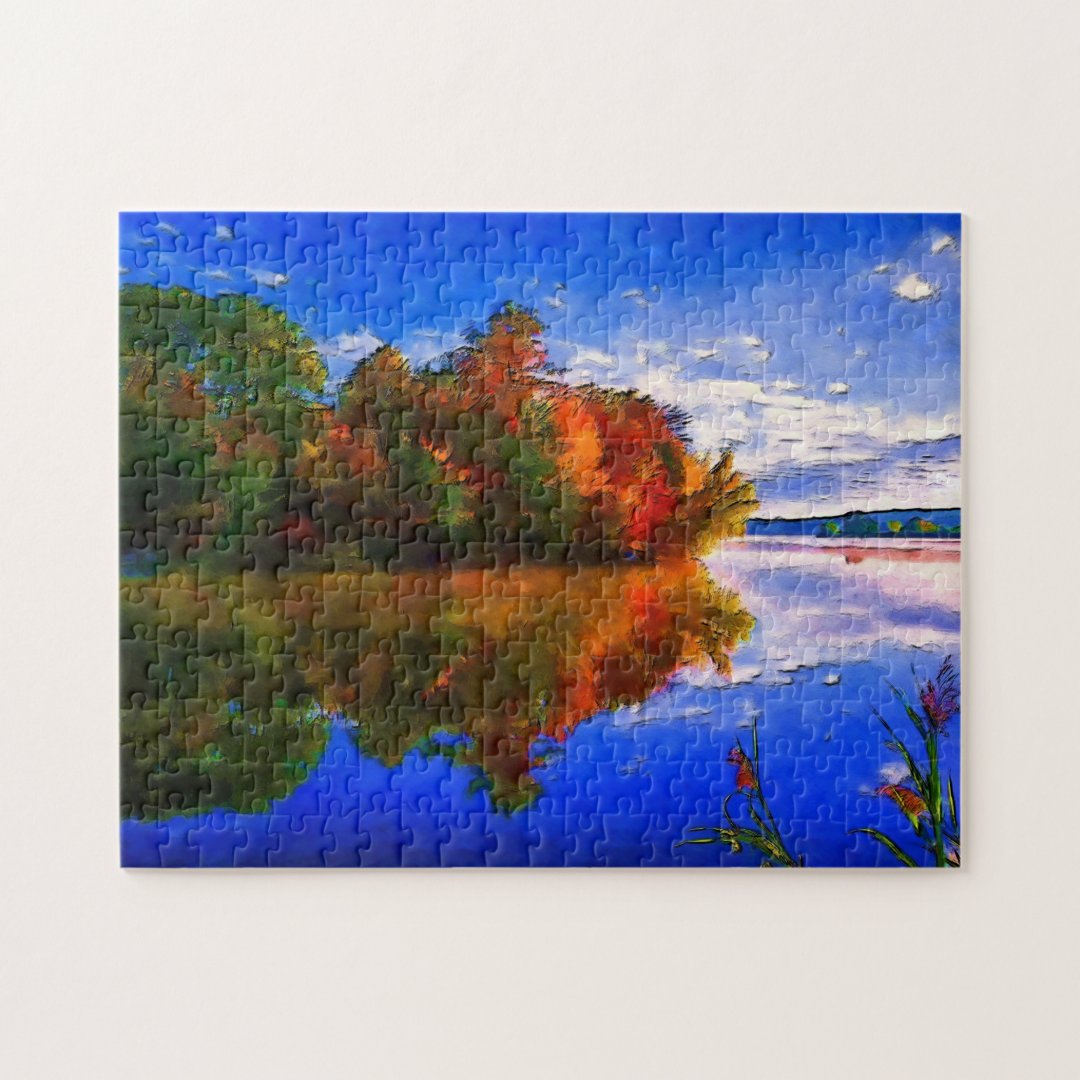 Autumn on The Lake Custom Jigsaw Puzzle Zazzle