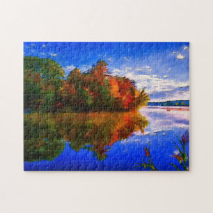 Autumn on The Lake   Custom Jigsaw Puzzle