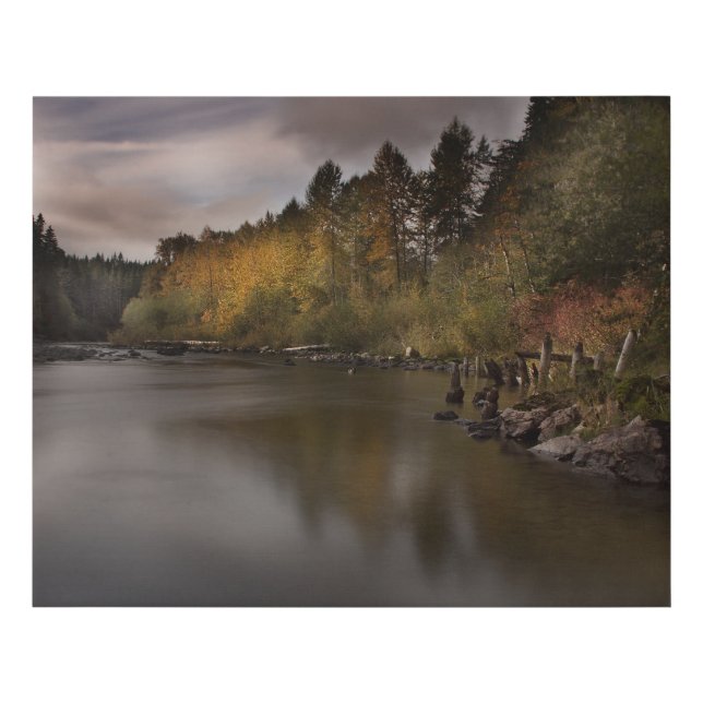 Autumn on the river faux canvas print (Front)