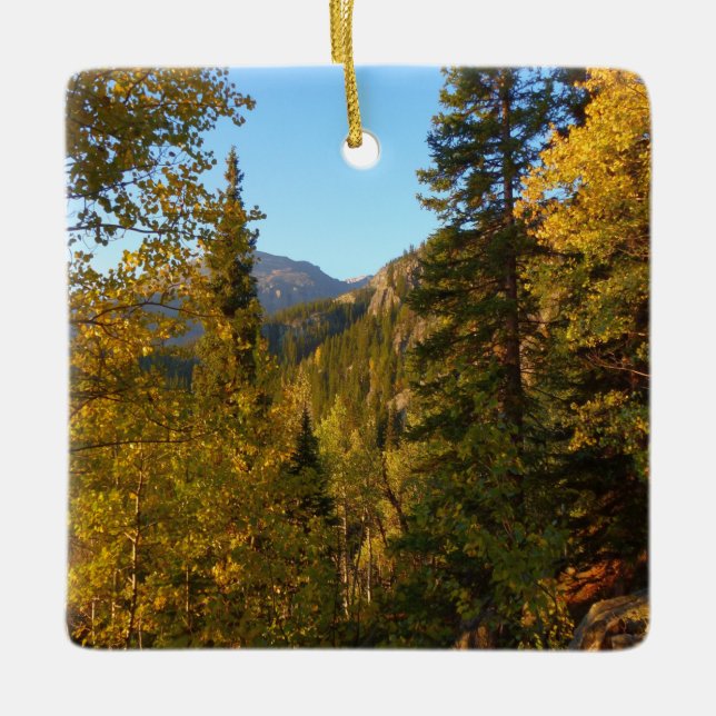 Autumn on the Trail to Dream Lake Ceramic Ornament (Front)