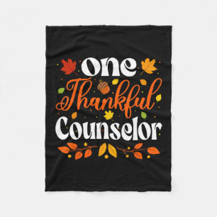 Autumn One Thankful Counselor Thanksgiving Counsel Fleece Blanket