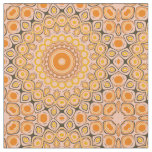 Autumn Orange and Gold Mandala Pattern Fabric
