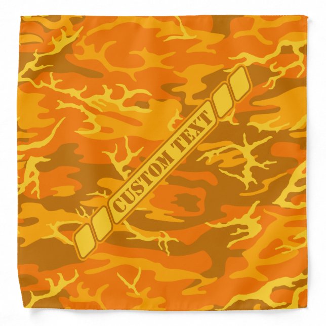 Autumn Orange Camo Bandana w/ Custom Text (Front)