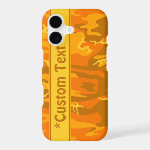 Autumn Orange Camo w/ Custom Text iPhone 17 Case