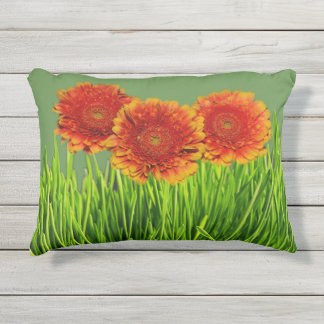Autumn Orange Flower Outdoor Pillow