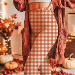 Autumn Orange Gingham Checkered Plaid Leggings<br><div class="desc">A classic autumn orange gingham checkered plaid pattern perfect for adding a touch of seasonal charm. This timeless design features a bold, rustic look with its orange and white gingham pattern, ideal for those who love fall-themed decor or fashion. Whether you're looking to spice up your home or wardrobe, this...</div>