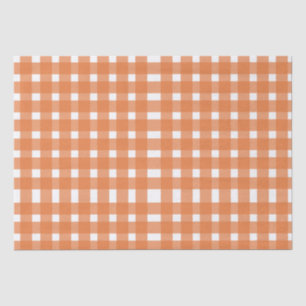 Autumn Orange Gingham Fall Baby Shower Tissue Paper
