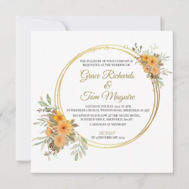 Autumn Orange Gold Wedding Invite (Creator Uploaded)