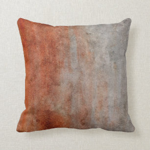 Autumn Orange Gray Watercolor Simple Modern Throw Pillow