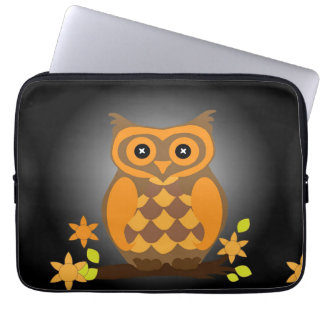 Autumn Orange Owl Laptop Sleeve