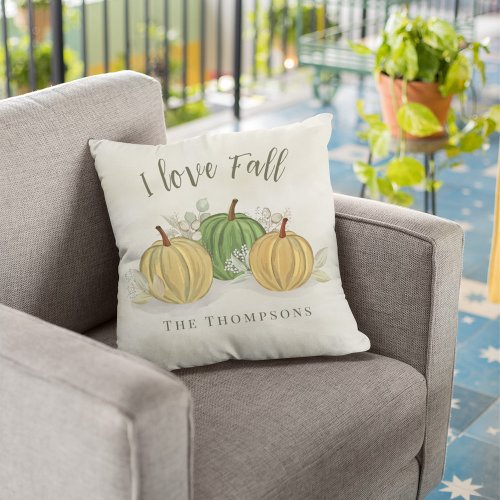 Autumn Orange Pumpkin Personalized  Throw Pillow