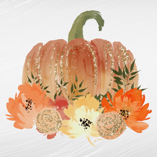 Autumn Orange Pumpkins Floral Sticker (Creator Uploaded)