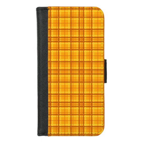 Autumn Orange Yellow Plaid Pattern iPhone 87 Wallet Case