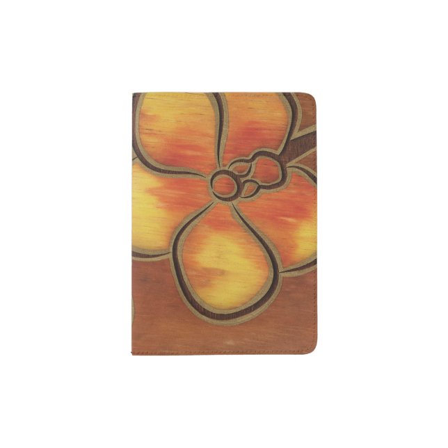 Autumn Orchids Gold Passport Holder (Front)