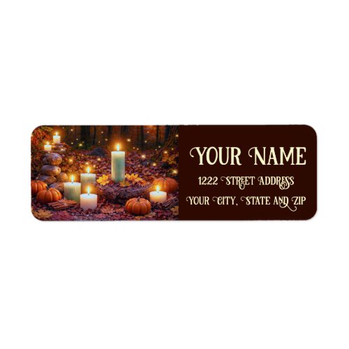 Autumn Outdoors Candles Mystical Return Address Label
