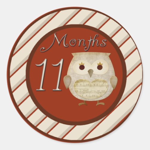 Autumn Owl 11 Months Sticker