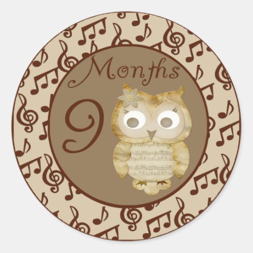 Autumn Owl 9 Months Sticker