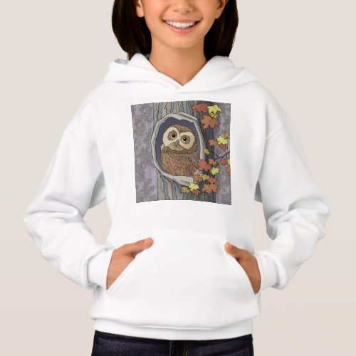 Autumn Owl and Fall Colors   Hoodie