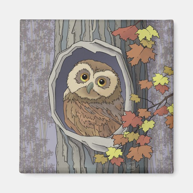 Autumn Owl and Fall Colors   Magnet (Front)