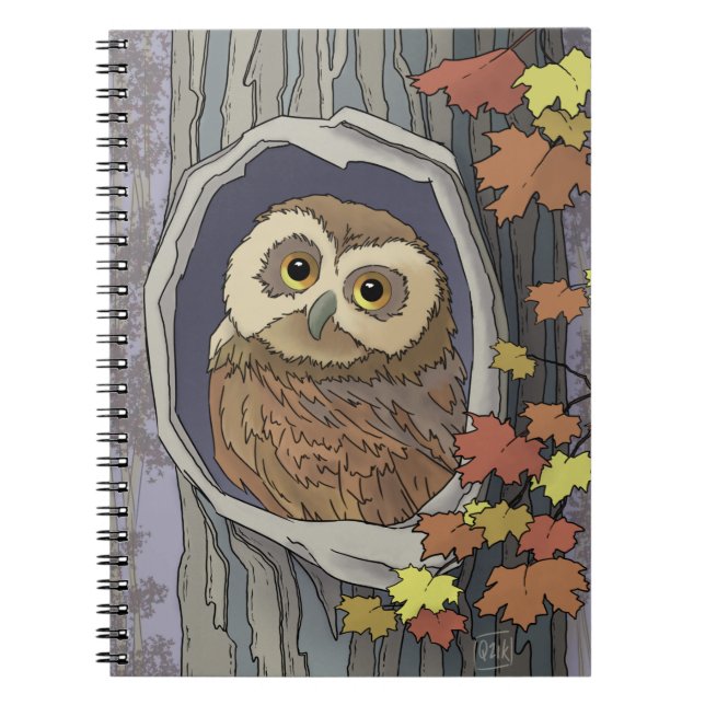 Autumn Owl and Fall Colors   Notebook (Front)