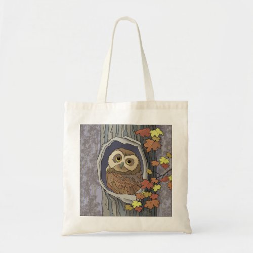 Autumn Owl and Fall Colors   Tote Bag