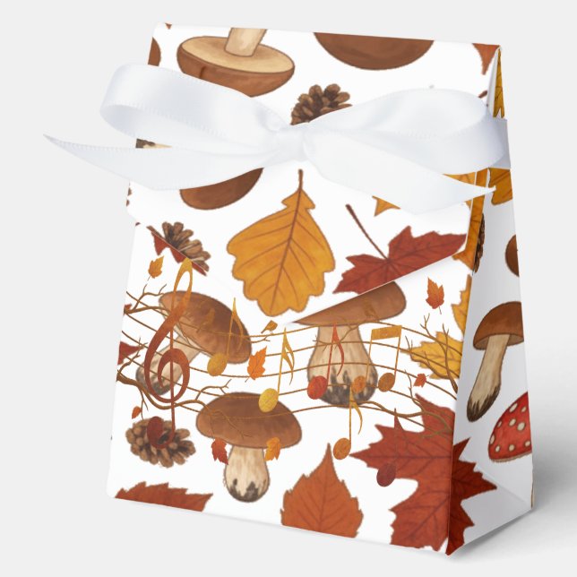 Autumn Owl And Leaves Favor Boxes (Front)