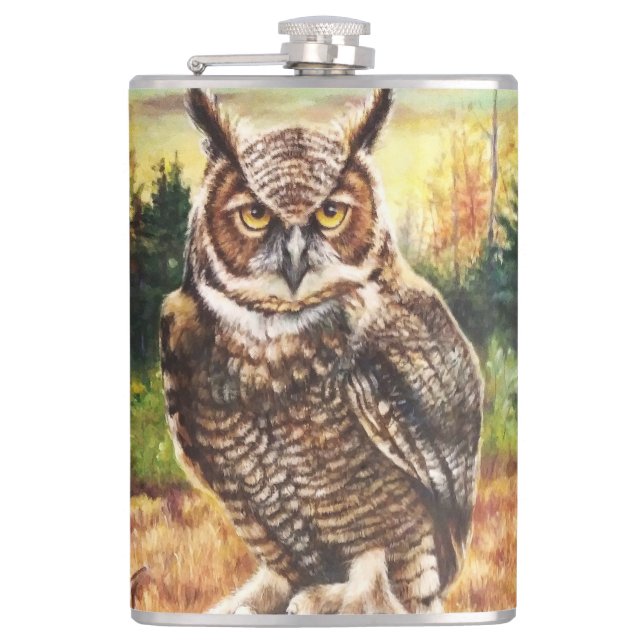 Autumn Owl Flask (Front)