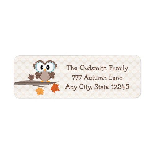 Autumn Owl Return Address Labels