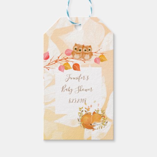 Autumn Owl Woodland Custom Gift Tags