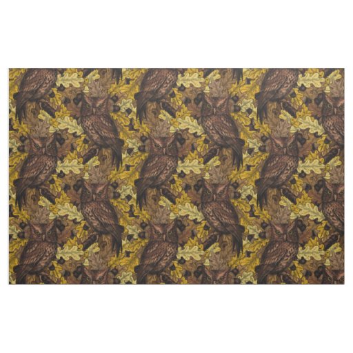 Autumn owls fabric