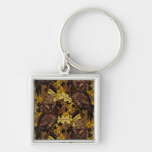 Autumn owls keychain (Front)