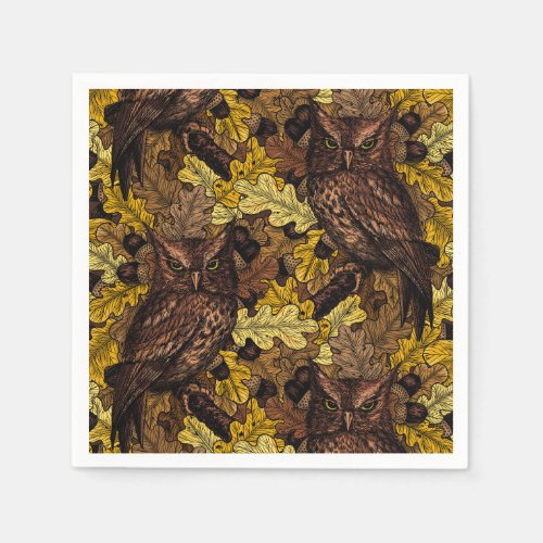 Autumn owls napkins