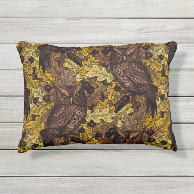 Autumn owls outdoor pillow (Front)