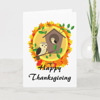 Autumn Owls Thanksgiving Card