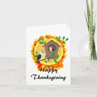 Autumn Owls Thanksgiving Invitation