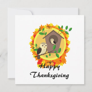 Autumn Owls Thanksgiving Invitation