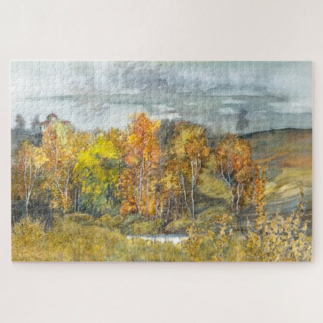 Autumn  painting watercolor 300 jigsaw puzzle (Horizontal)