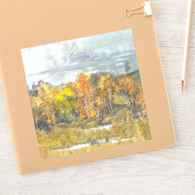 Autumn  painting watercolor sticker (Notebook)