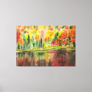 Autumn Palette Original Watercolor Canvas Print