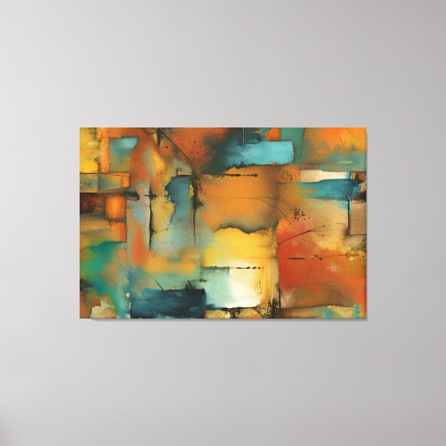Autumn patchwork abstract Stretched Canvas Print (Front)