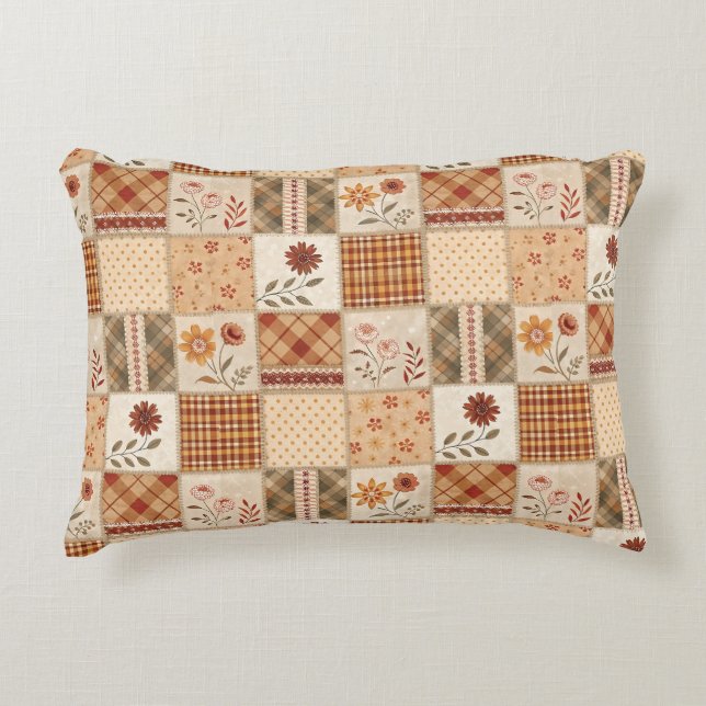 Autumn Patchwork Floral Duvet Cover &  Accent Pillow (Front)
