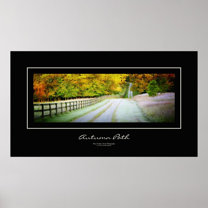 Autumn Path Black Border Poster