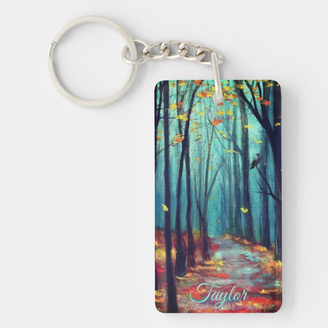 Autumn Path Double-Sided Acrylic Keychain (Front)
