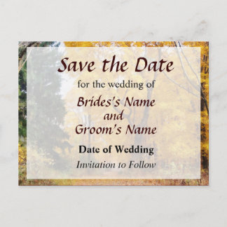 Autumn Path Save the Date Announcement Postcard
