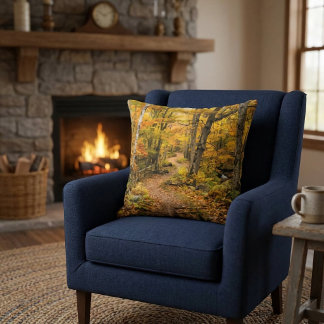 Autumn Path Throw Pillow