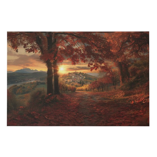 Autumn Path to a Village in Piedmont– Canvas Print (Front)