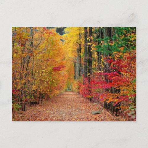 Autumn pathwaypostcard postcard