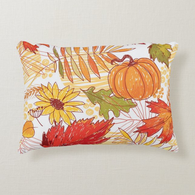 Autumn pattern accent pillow (Front)