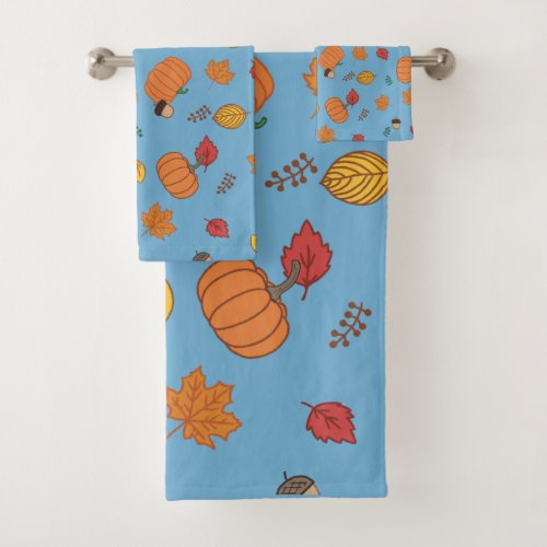 Autumn Pattern Bath Towel Set