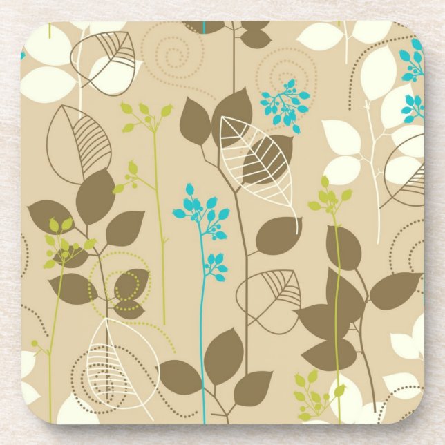 Autumn pattern beverage coaster (Front)